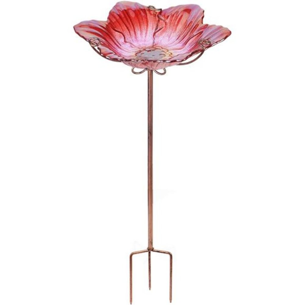 Bird Baths for Outdoors Glass Bird Bath Bowl Outdoor Bird Feeder Flower